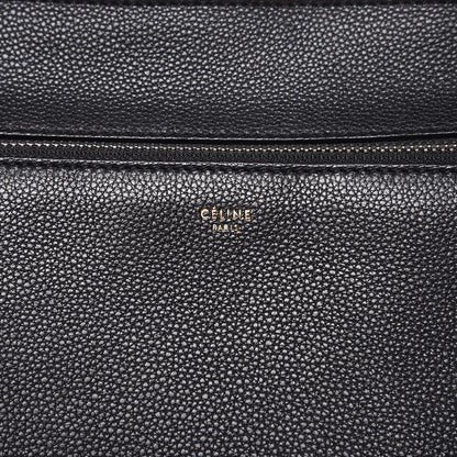 Celine Drummed Calfskin Small Edge Shoulder Bag Black 6 of 10