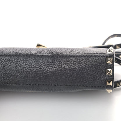 Valentino Garavani Pebbled Calfskin Medium Rockstud Flip Lock Crossbody Bag Black 6 of 7