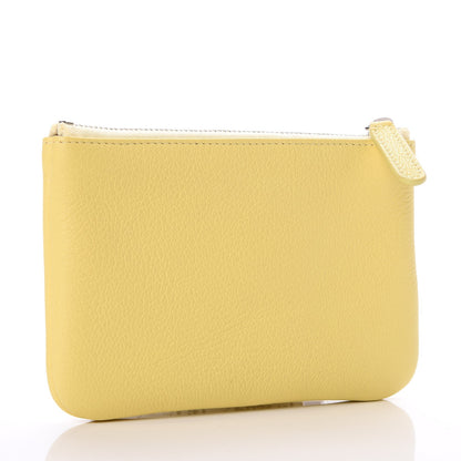 Chanel Goatskin Small CC Clover Cosmetic Case Yellow 3 of 7