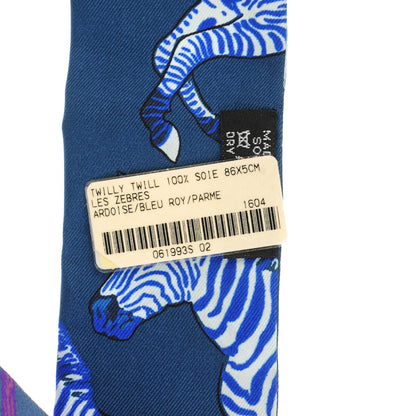 Hermes Silk Les Zebres Twilly Ardoise Bleu Roy Parme 3 of 6