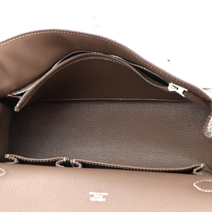 Hermes Taurillon Clemence Jypsiere 28 Etoupe 5 of 9