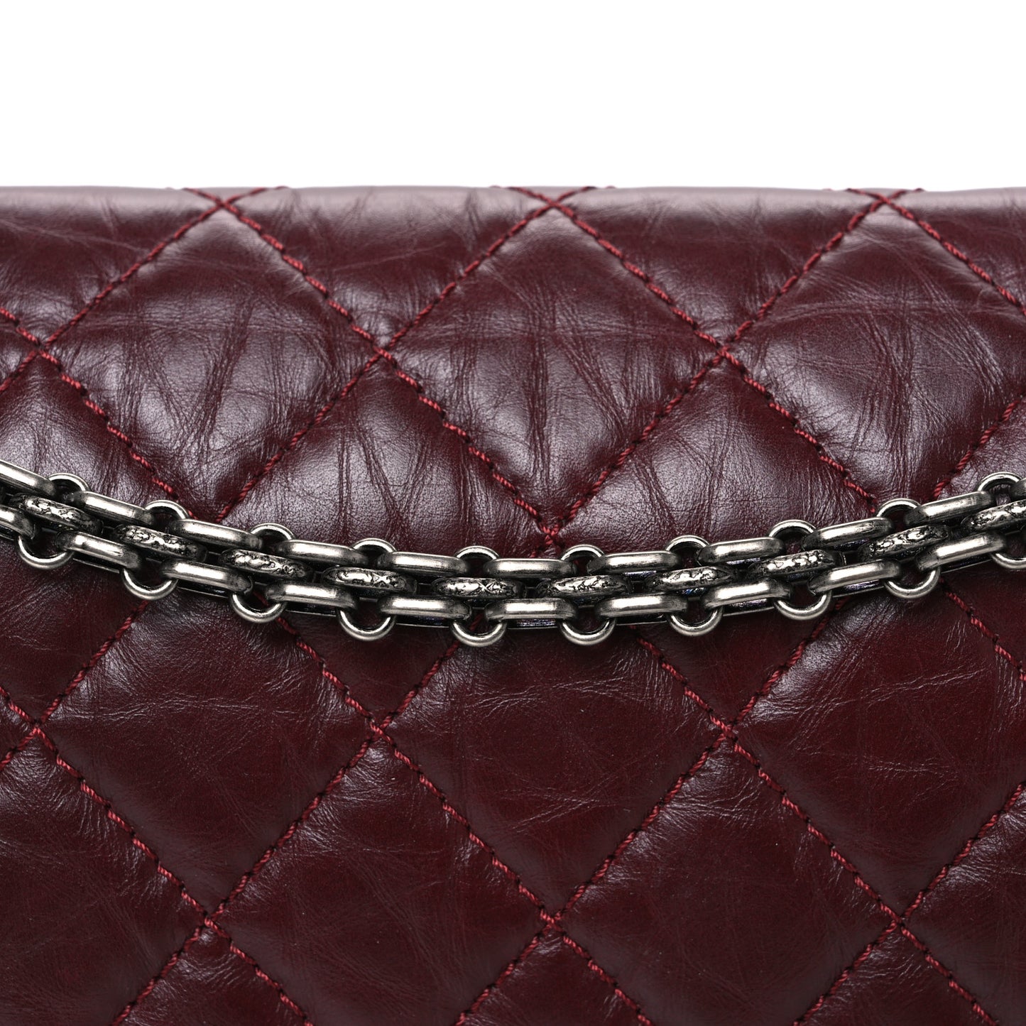 Aged Calfskin Quilted 2.55 Reissue 226 Flap Dark Burgundy