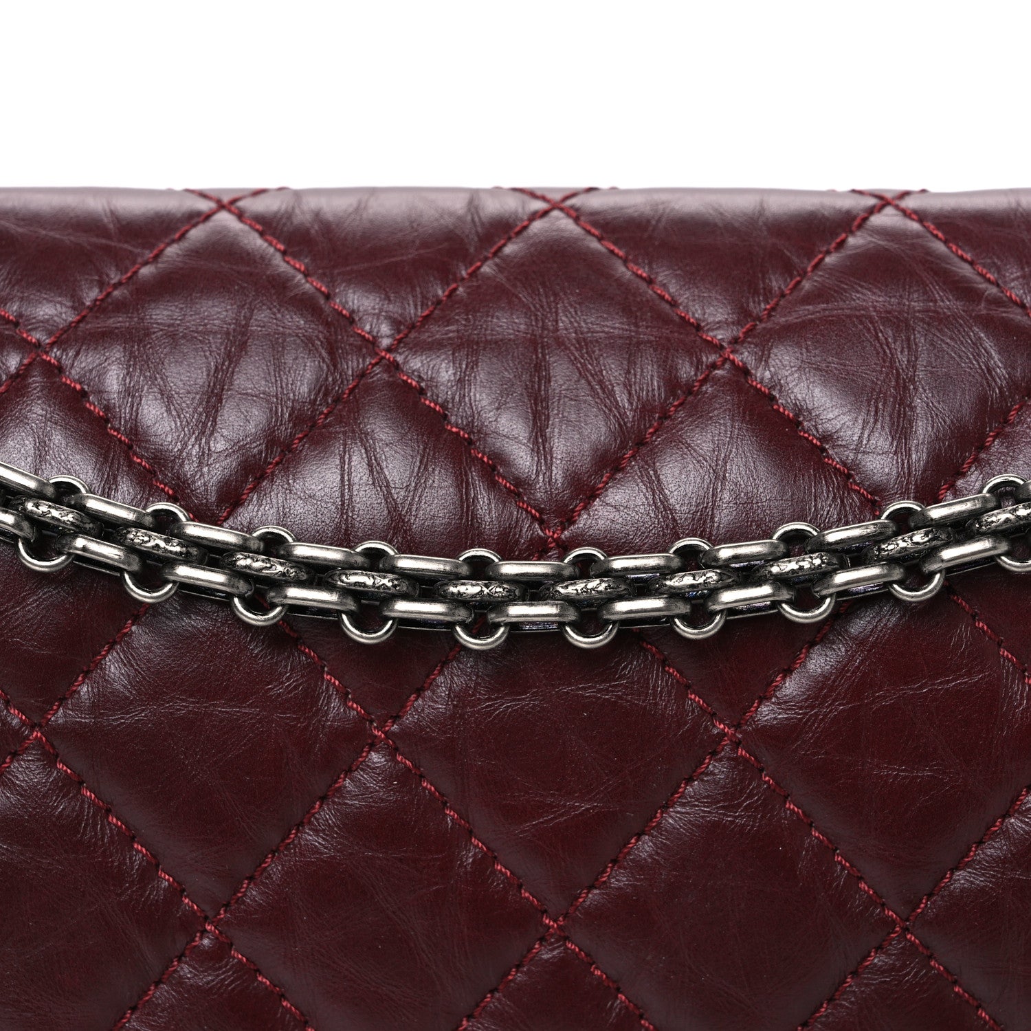 Chanel Aged Calfskin Quilted 2.55 Reissue 226 Flap Dark Burgundy 8 of 10
