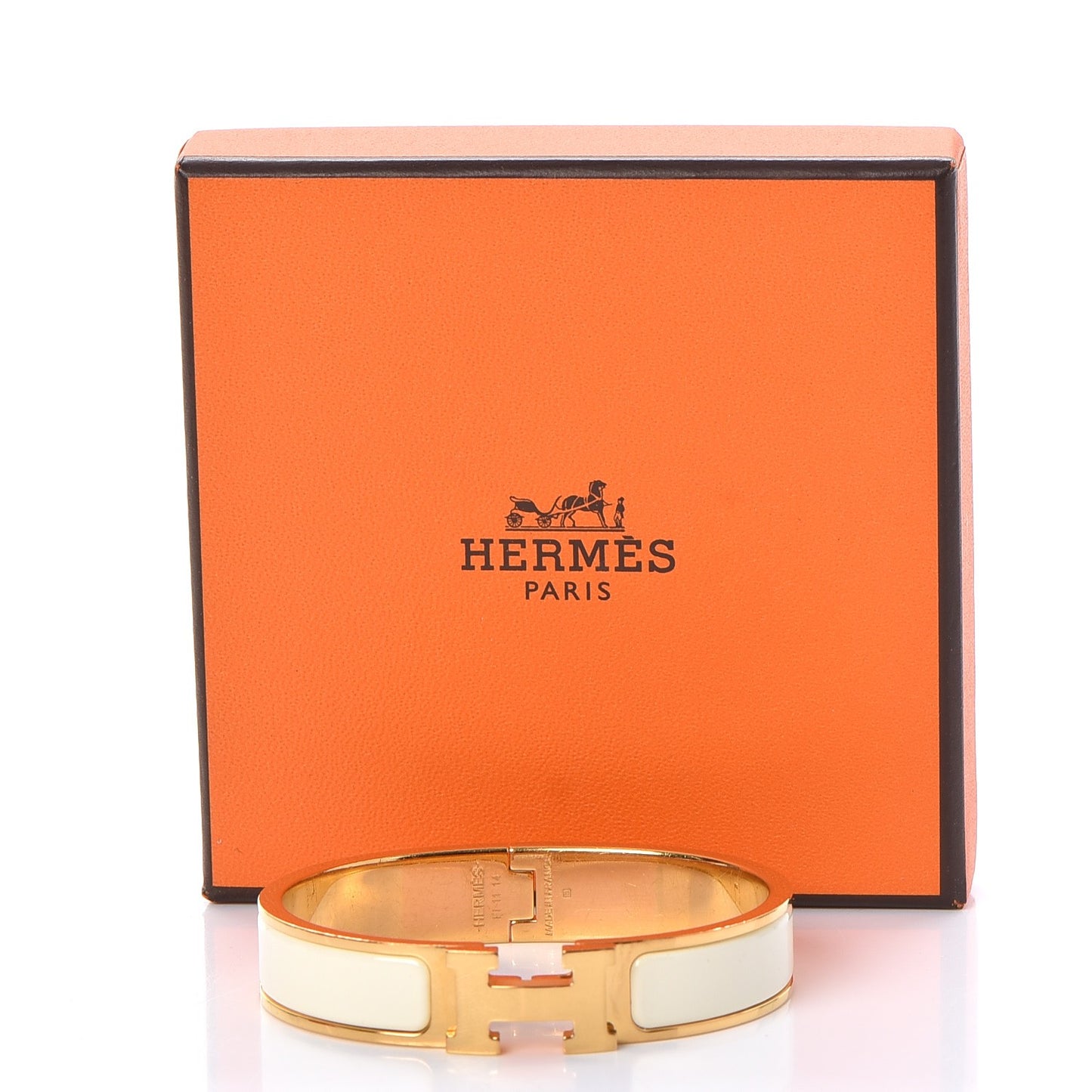 Enamel Narrow Clic Clac H Bracelet PM Craie