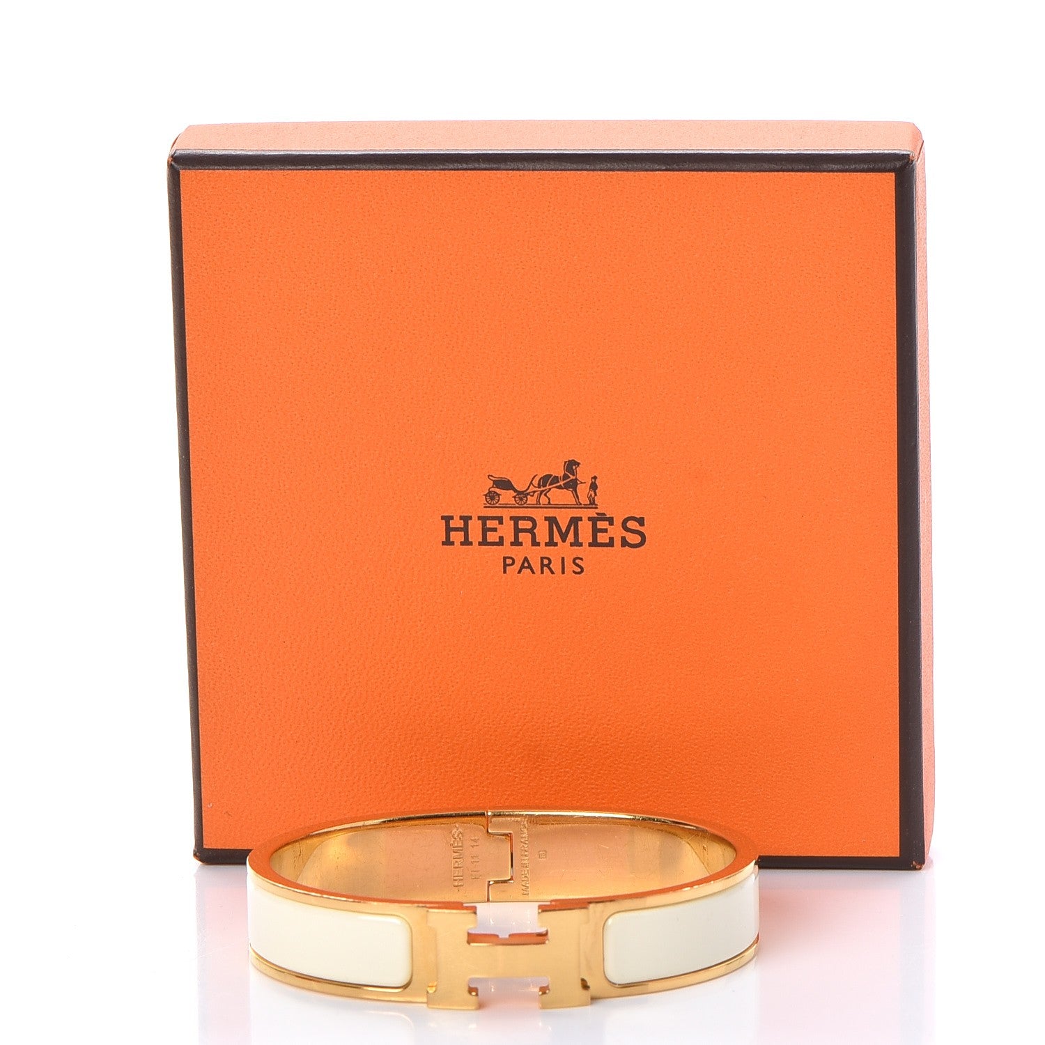 Hermes Enamel Narrow Clic Clac H Bracelet PM Craie 5 of 5