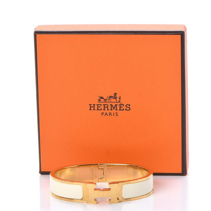 Hermes Enamel Narrow Clic Clac H Bracelet PM Craie 5 of 5