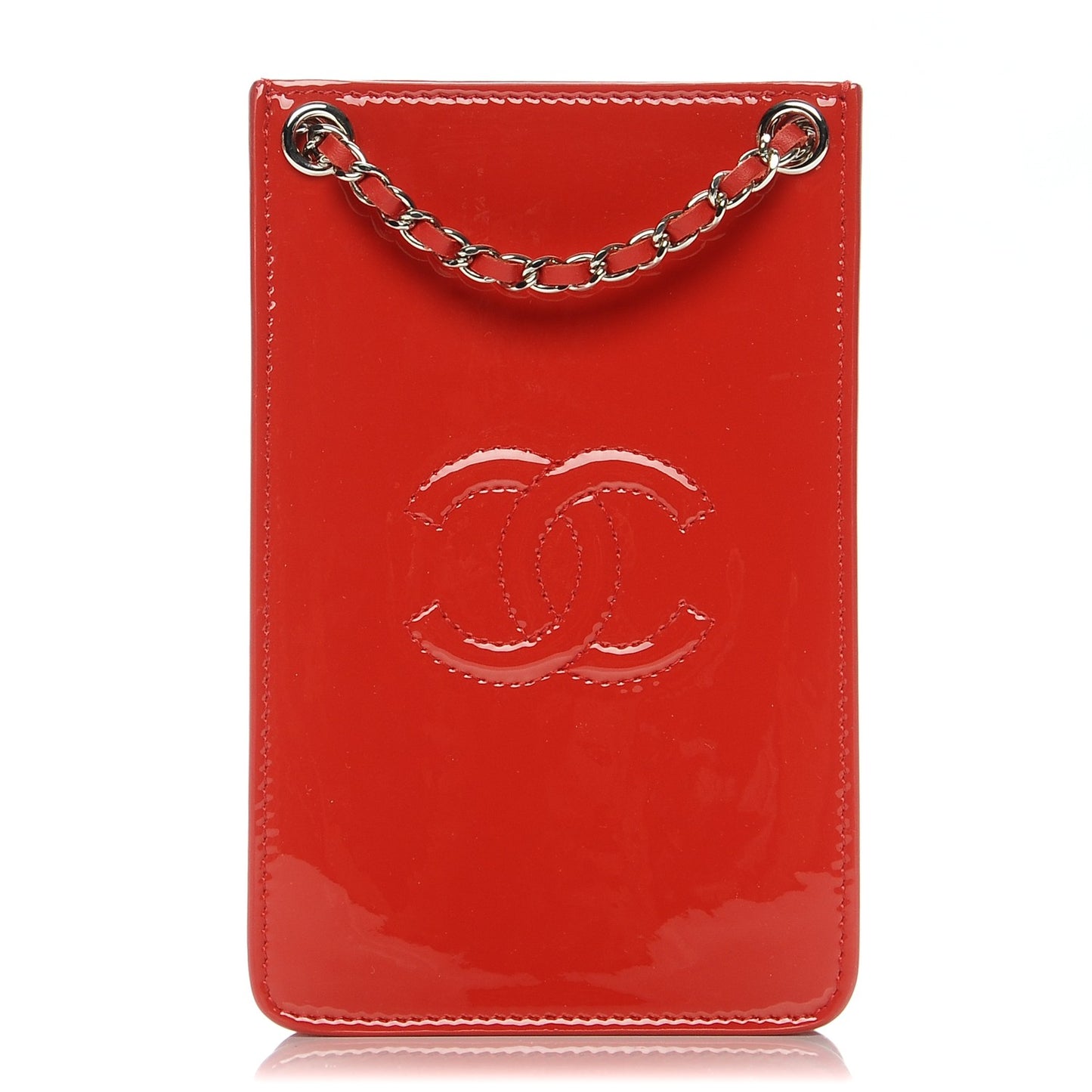 Patent Crossbody CC Phone Holder Red