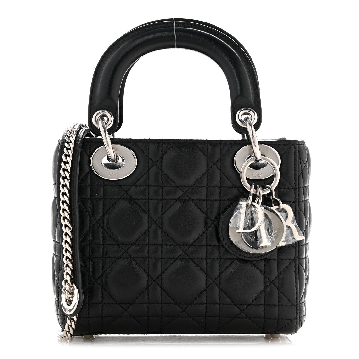 Christian Dior Lambskin Cannage Mini Lady Dior Black 8 of 12