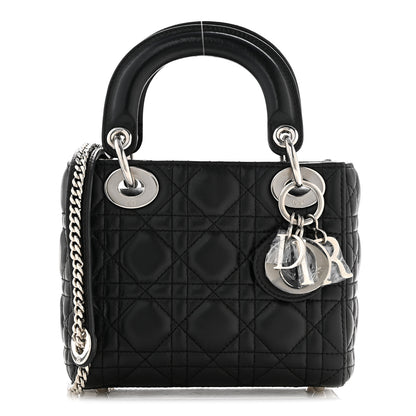 Christian Dior Lambskin Cannage Mini Lady Dior Black 8 of 12