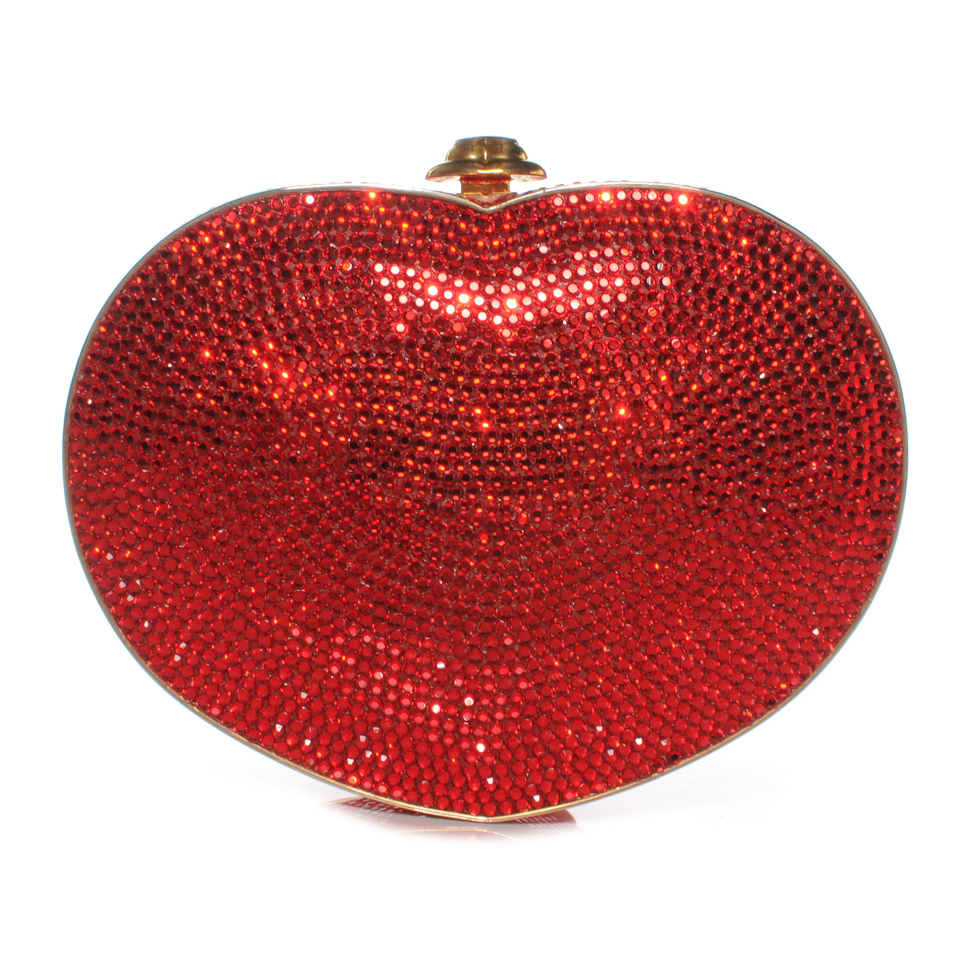 Judith Leiber Crystal Heart Minaudiere Clutch 1 of 7