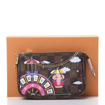 Louis Vuitton Damier Ebene 2020 Christmas Animation Big Wheel Mini Pochette Accessories Rose Ballerine 6 of 6