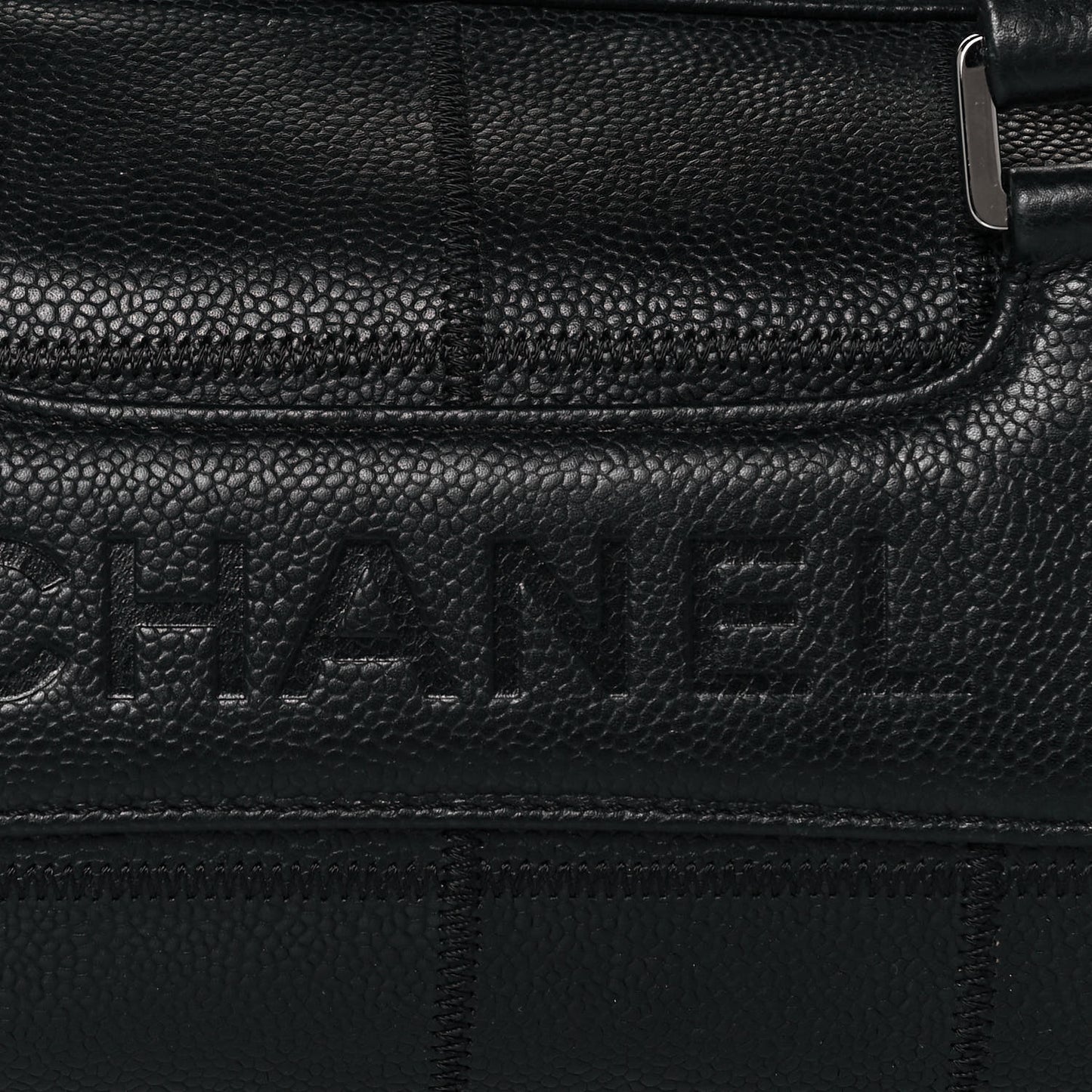 Caviar Square Stitched Tote Black