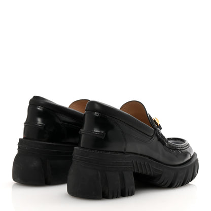 Gucci Magnum Calfskin Nappa Samoa Womens Horsebit Platform Chunky Lug Sole 40mm Loafers 39 Black 5 of 9