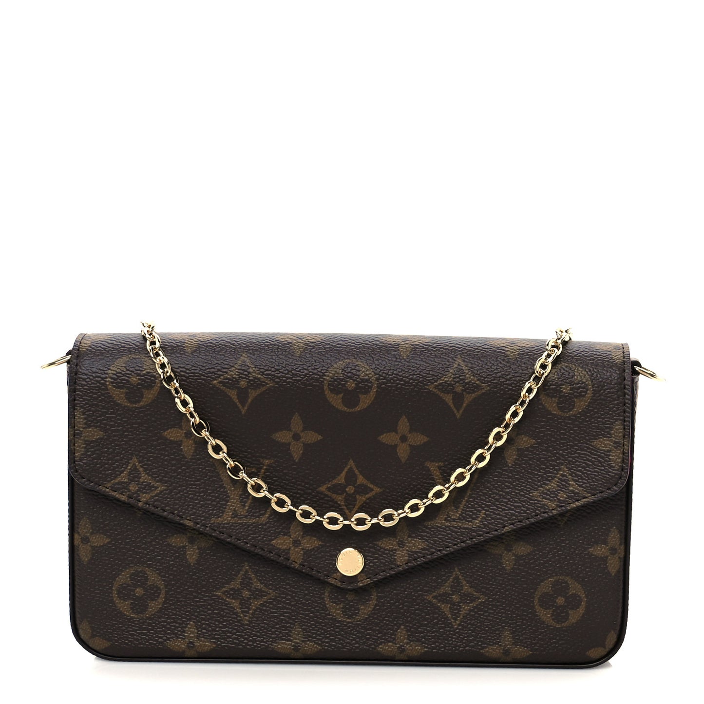 Monogram Pochette Felicie Chain Wallet Fuchsia