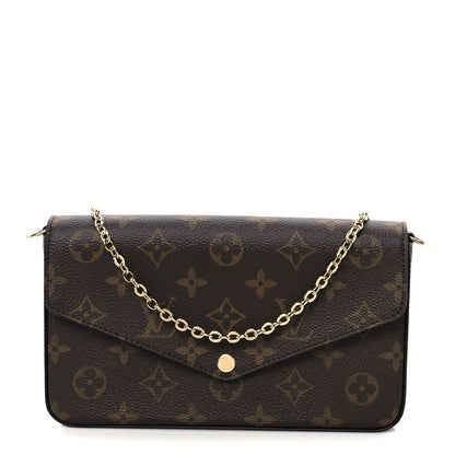 Louis Vuitton Monogram Pochette Felicie Chain Wallet Fuchsia 1 of 13