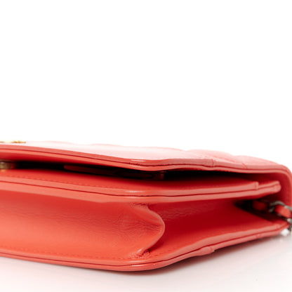 Chanel Aged Calfskin Quilted Gabrielle Wallet On Chain WOC  Orange 11 of 12