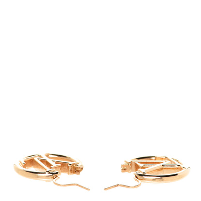 Louis Vuitton Metal Small Louise Hoop Earrings Gold 3 of 5