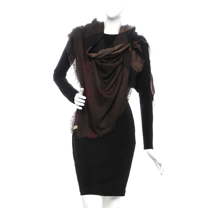 Burberry Modal Giant Check Gauze Scarf Brown 2 of 7