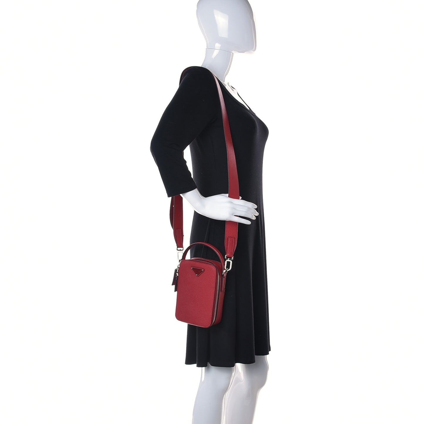 Saffiano Travel Brique Crossbody Messenger Bag Fuoco