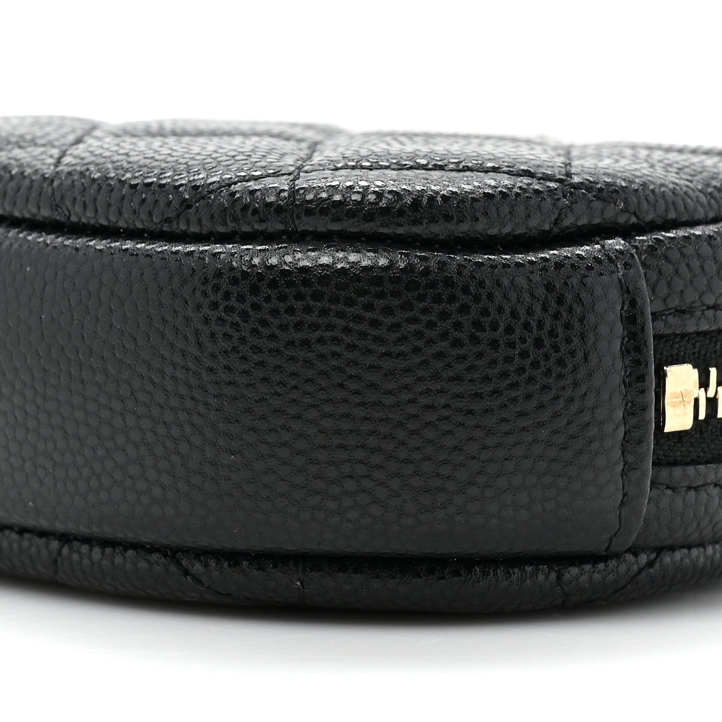 Caviar Quilted Zip Around Classic Coin Purse Black