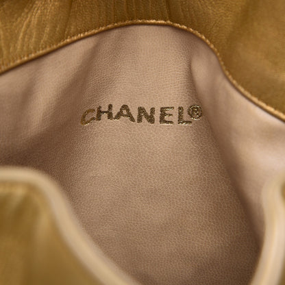 Chanel Metallic Lambskin CC Drawstring Shoulder Bag Gold 7 of 14