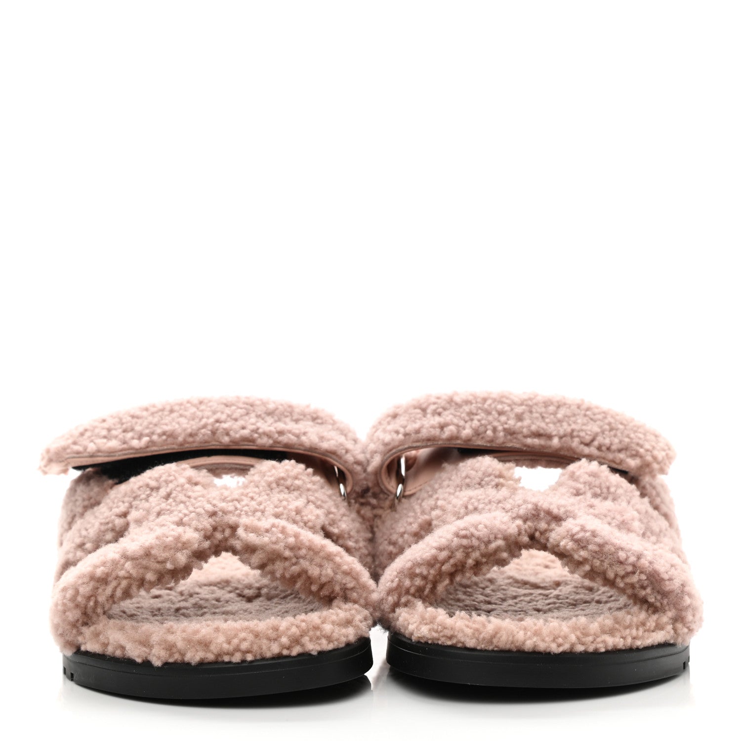 Hermes Woolskin Womens Chypre Sandals 38 Bois De Santal 2 of 8