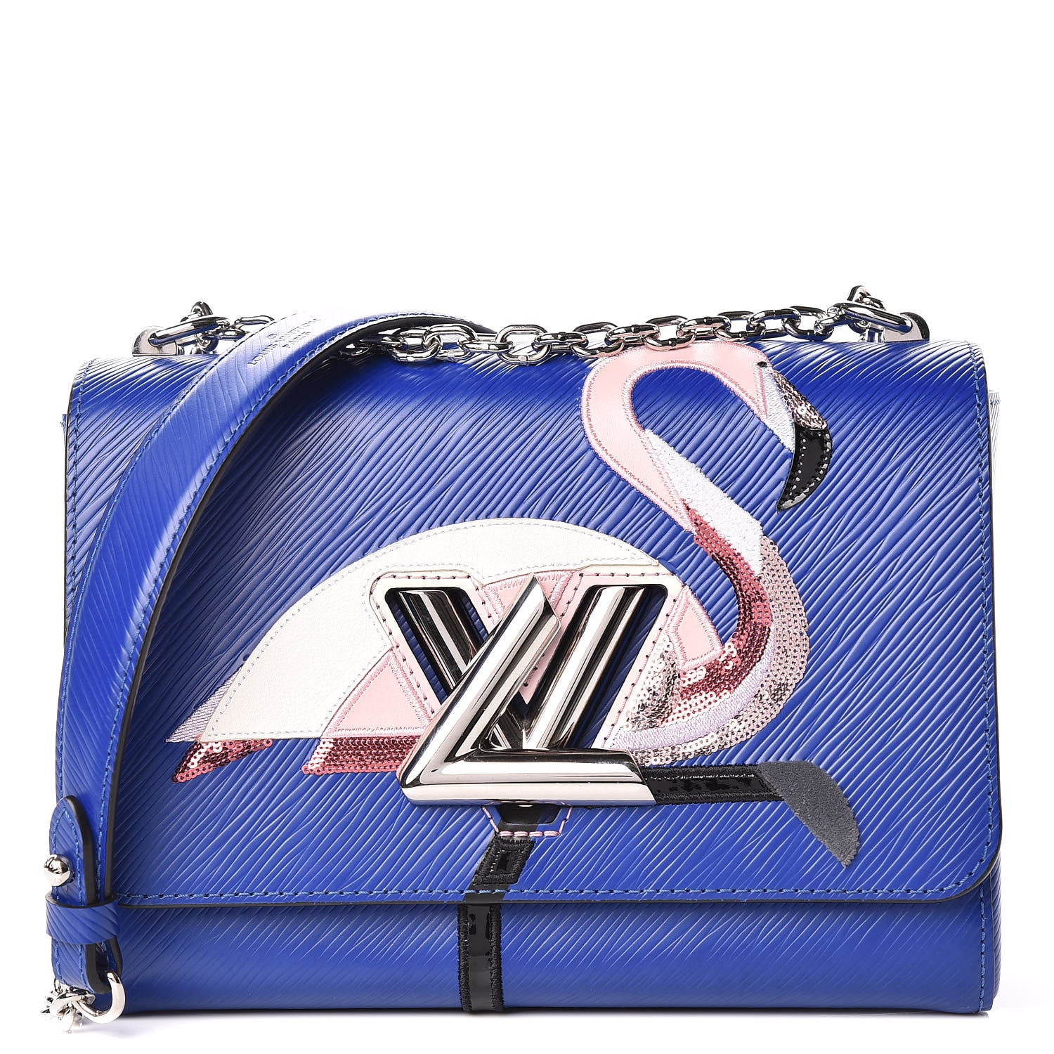 Louis Vuitton Epi Flamingo Twist Shoulder Bag MM Blue 1 of 9