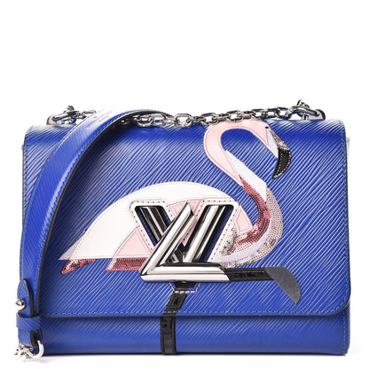 Louis Vuitton Epi Flamingo Twist Shoulder Bag MM Blue 1 of 9