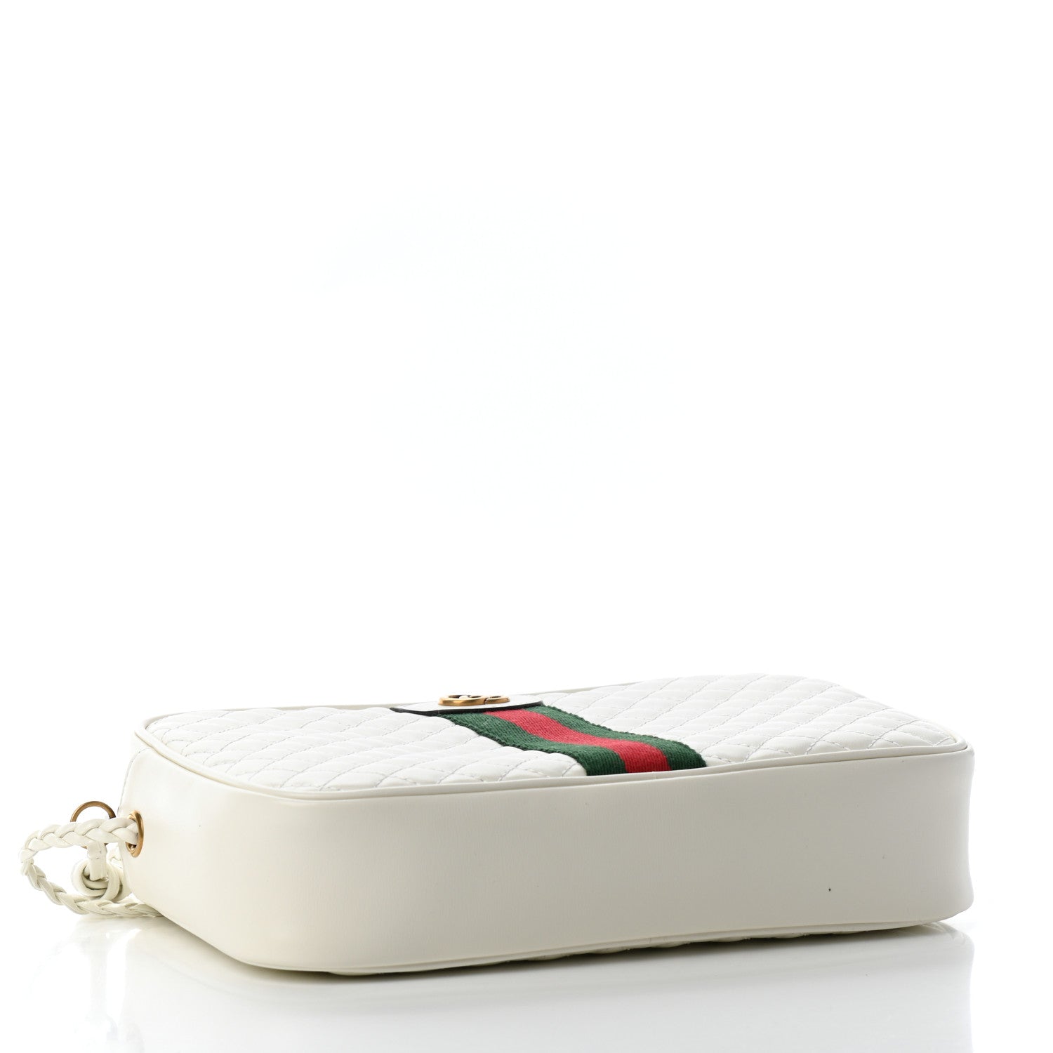 Gucci Calfskin Web Trapuntata Small Shoulder Bag Off White 3 of 5