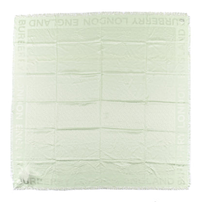 Burberry Silk Wool Jacquard Monogrammed TB Print Square Scarf Pistachio 1 of 3