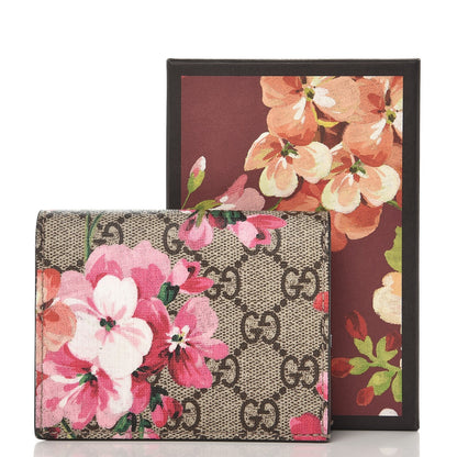 Gucci GG Supreme Monogram Blooms Card Case Beige Multicolor Dry Rose 8 of 8