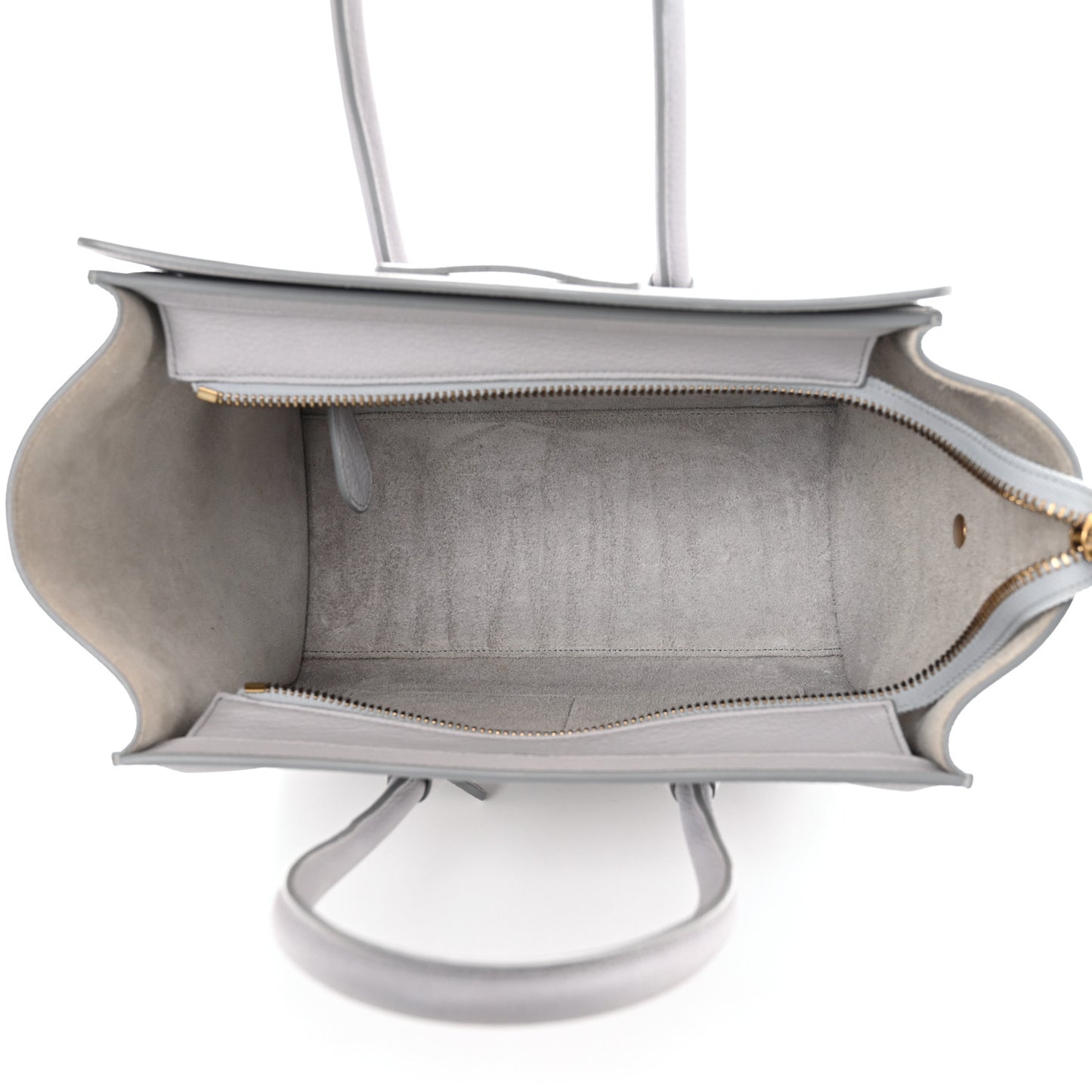 Drummed Calfskin Micro Luggage Light Grey