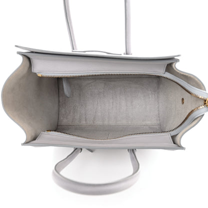 Celine Drummed Calfskin Micro Luggage Light Grey 6 of 11