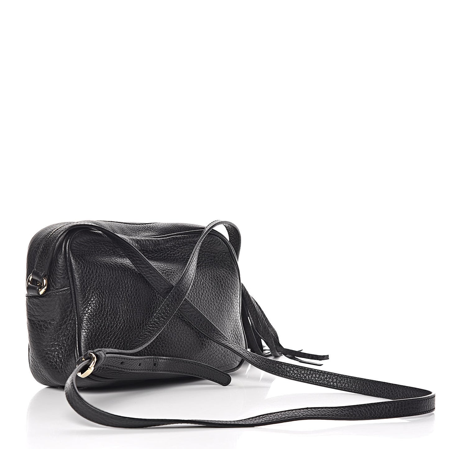 Pebbled Calfskin Small Soho Disco Bag Black