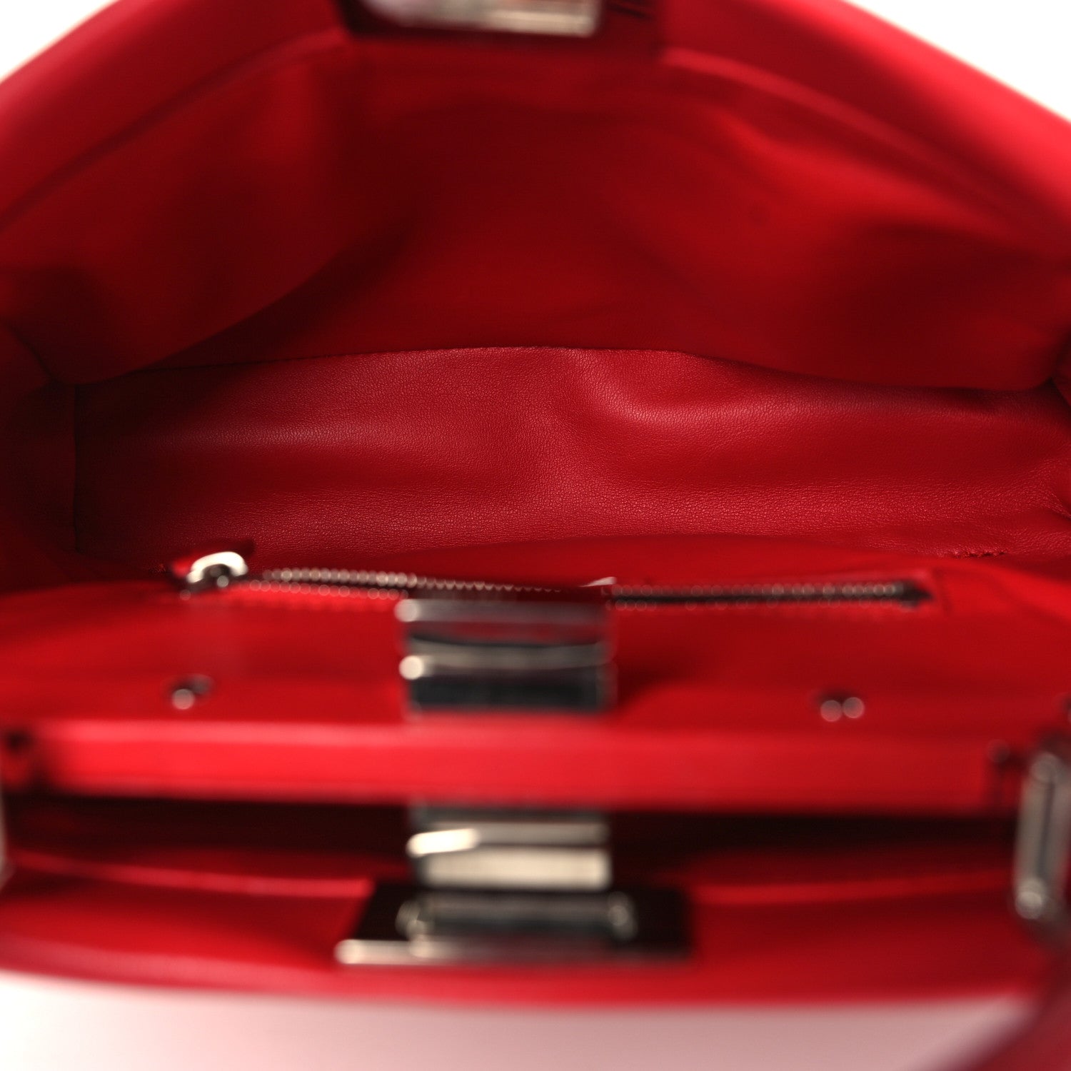 Fendi Nappa Mini Peekaboo Iconic Satchel Fiamma 5 of 9