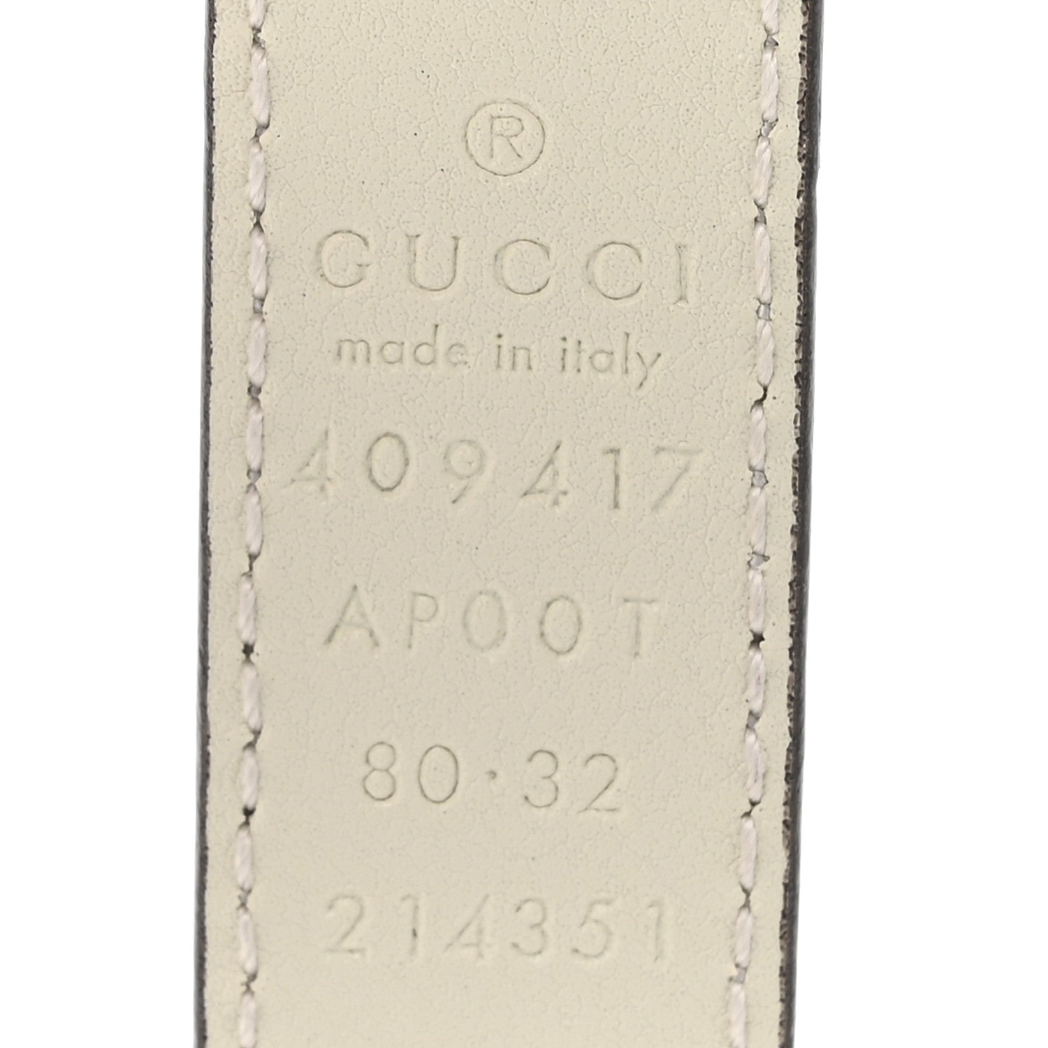Gucci Calfskin Double G 20mm Belt 80 32 Mystic White 4 of 4