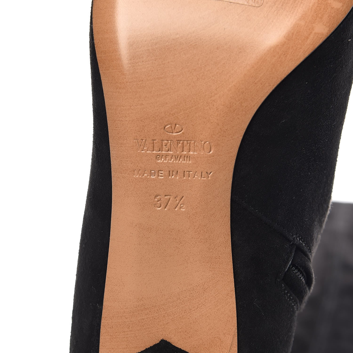 Valentino Garavani Suede Over The Knee Boots 37.5 Black 7 of 8