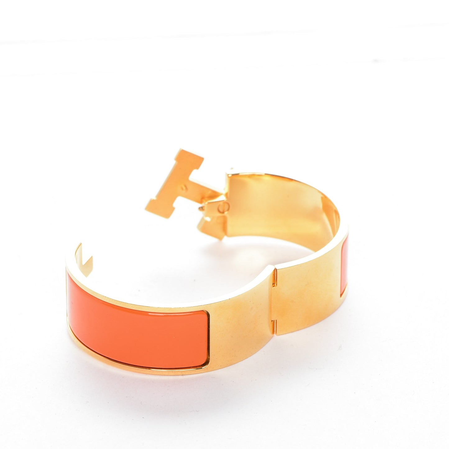 Enamel Wide Clic Clac H Bracelet PM Orange
