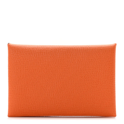 Hermes Epsom Calvi Card Case Orange 1 of 6