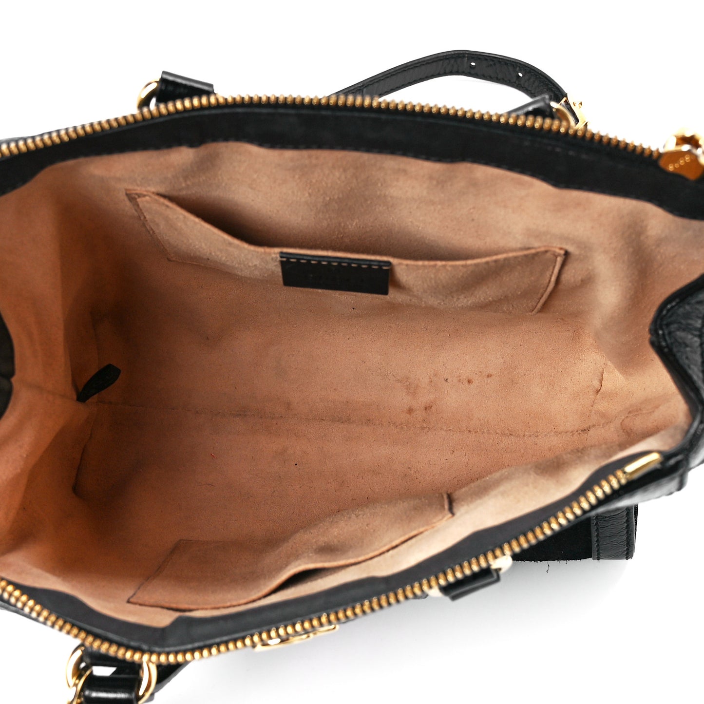 Suede Patent GG Web Small Ophidia Tote Bag Black