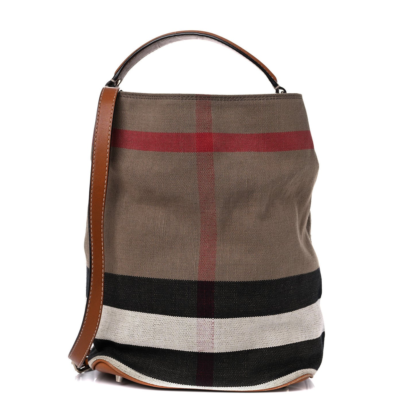 Canvas Mega Check Medium Ashby Hobo Saddle Brown