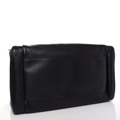 Gucci Grained Calfskin Logo Duffle Bag Black 3 of 9