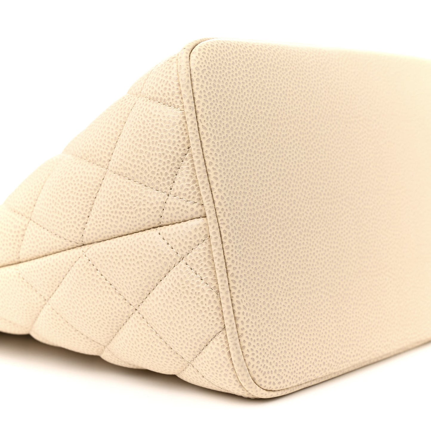 Caviar Quilted Medallion Tote Light Beige