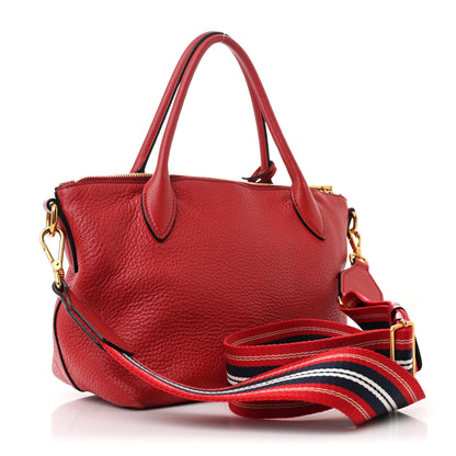 Prada Vitello Daino Zip Top Handle Tote Fuoco 3 of 10