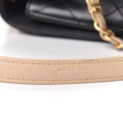 Chanel Lambskin Quilted Medium Elegant CC Flap Beige Black 9 of 14