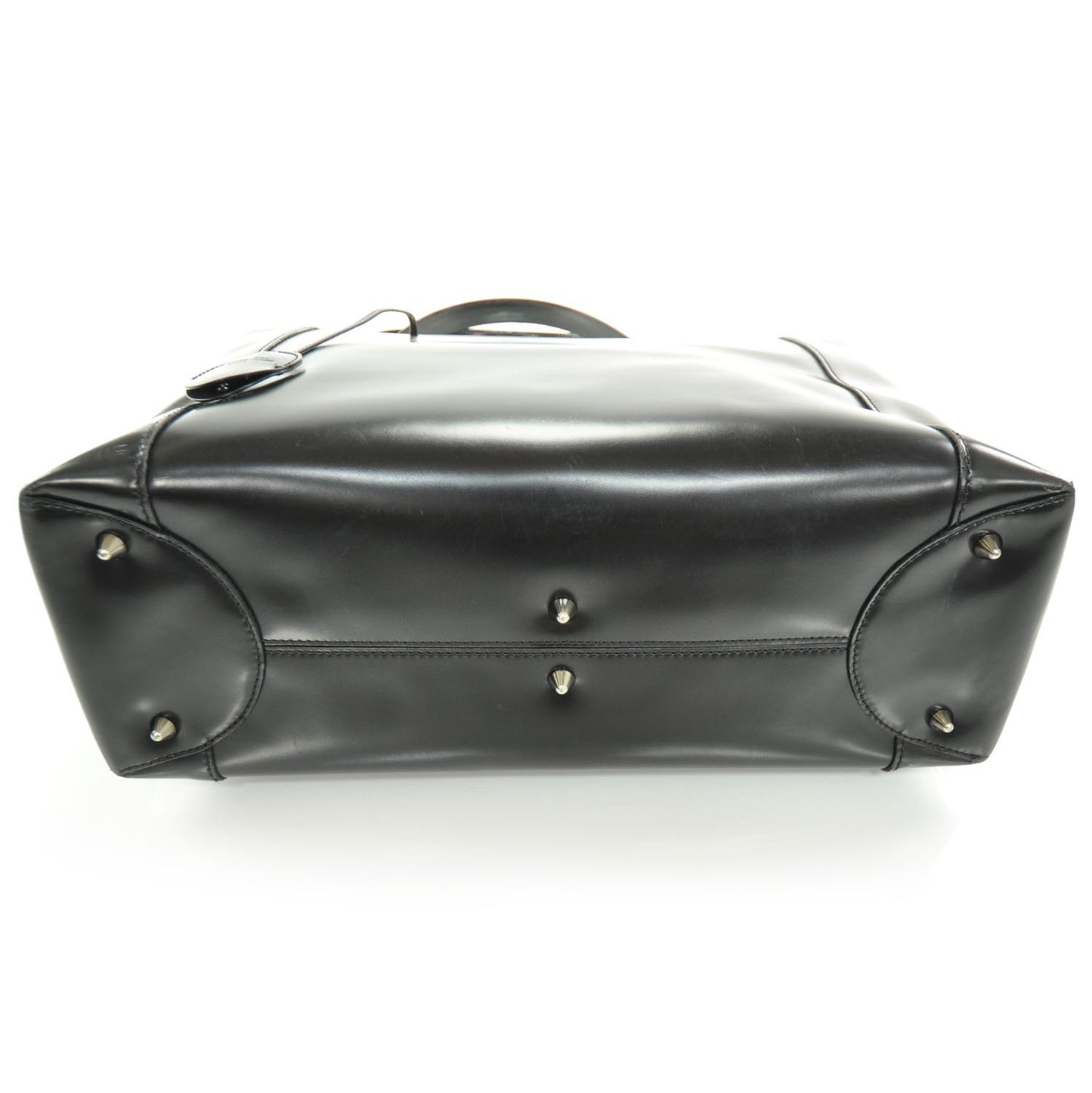 Leather Chrome Beaded Large Tote