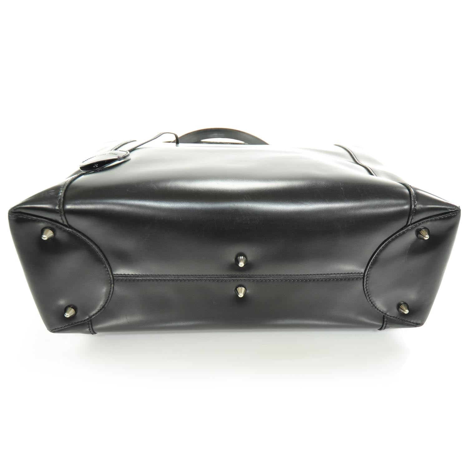 Christian Dior Leather Chrome Beaded Large Tote 4 of 8