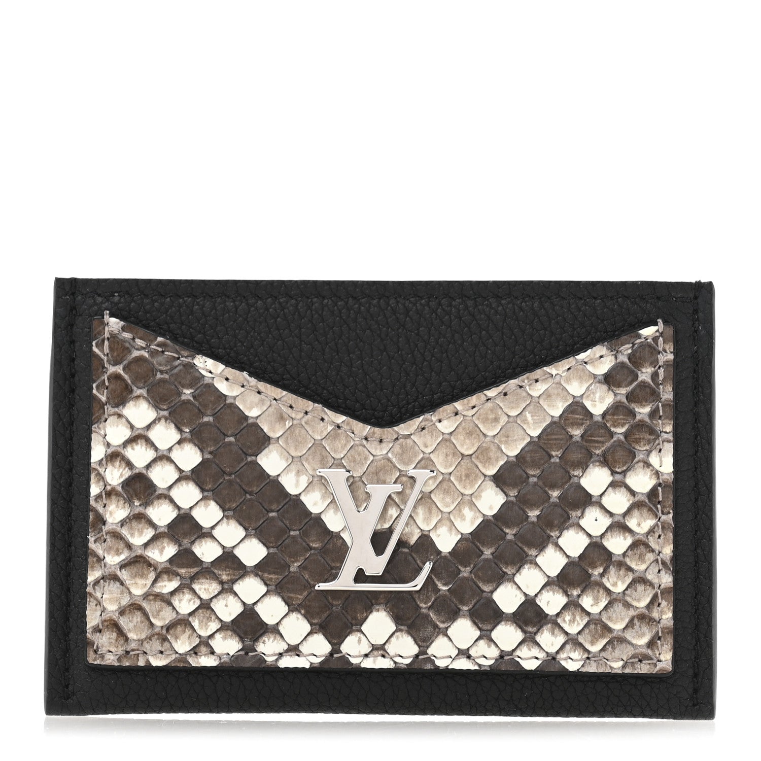 Louis Vuitton Snakeskin Lockme Card Holder Black 1 of 10