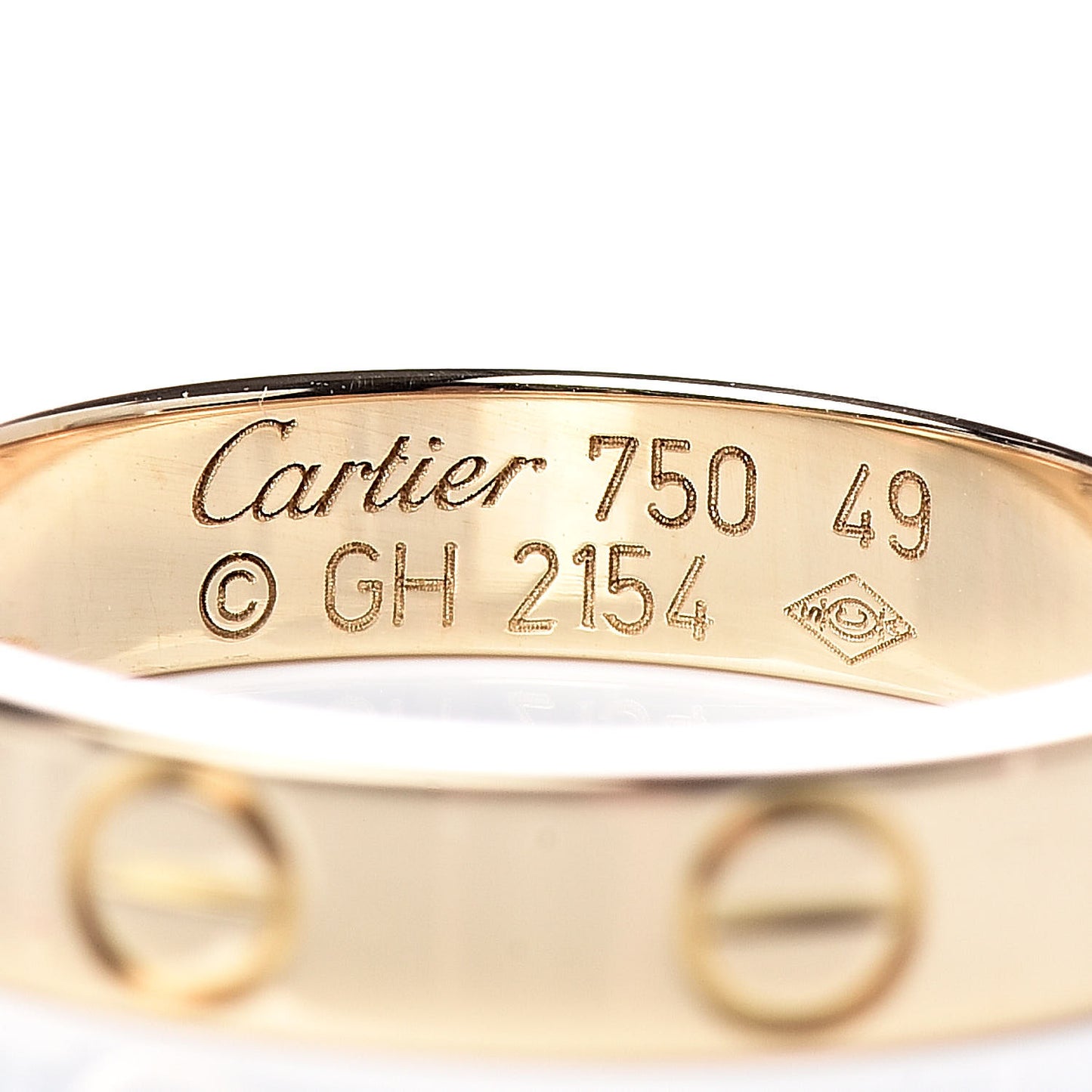 18K Yellow Gold 3.5mm LOVE Wedding Band Ring 49 5