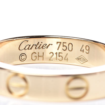Cartier 18K Yellow Gold 3.5mm LOVE Wedding Band Ring 49 5 4 of 5